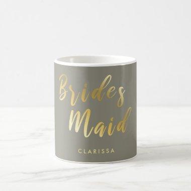 Elegant grey & gold bridesmaid coffee mug
