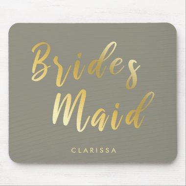 Elegant grey & gold bridesmaid mouse pad