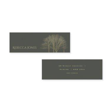 ELEGANT GREY GOLD FALL AUTUMN TREES ADDRESS MINI BUSINESS