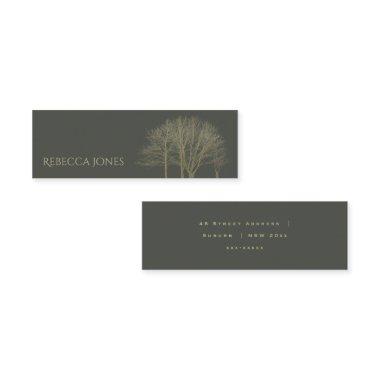 ELEGANT GREY GOLD FALL AUTUMN TREES ADDRESS MINI BUSINESS Invitations