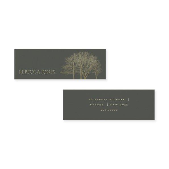 ELEGANT GREY GOLD FALL AUTUMN TREES ADDRESS MINI BUSINESS