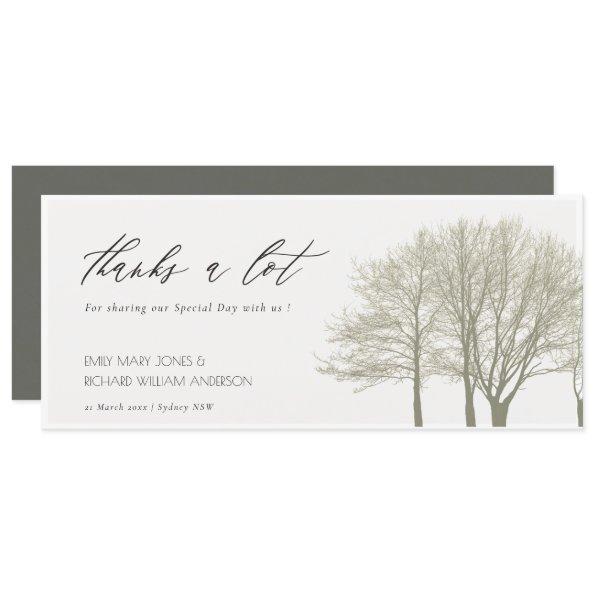 ELEGANT GREY GOLD FALL AUTUMN TREES THANK YOU Invitations