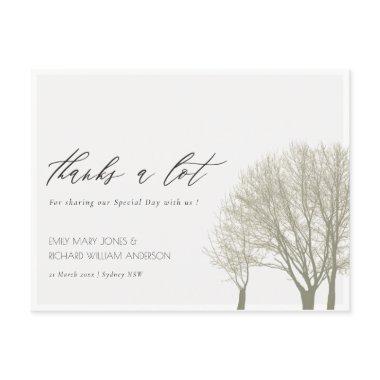 ELEGANT GREY GOLD FALL AUTUMN TREES THANK YOU POSTInvitations