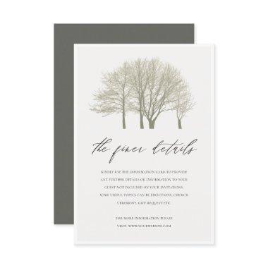 ELEGANT GREY SILVER FALL AUTUMN TREES INFORMATION Invitations