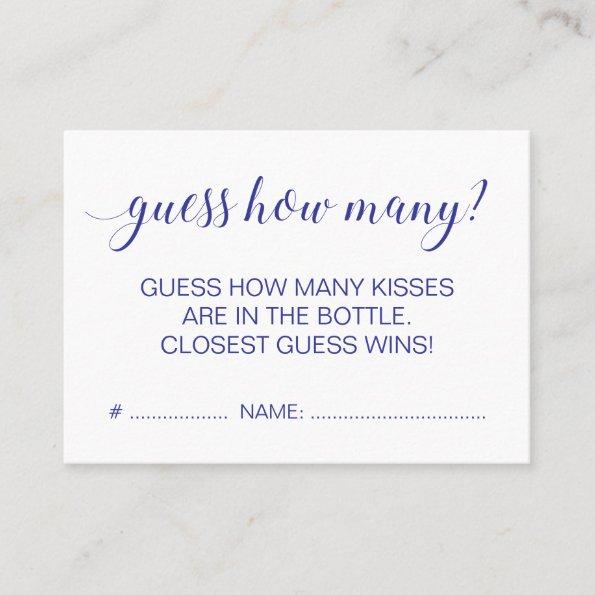 Elegant Guess How Many Blue Bridal Shower Game Business Invitations