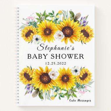 Elegant Guest Book Baby Shower Sunflower Flower