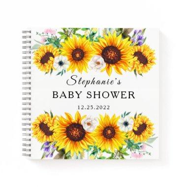 Elegant Guest Book Baby Shower Sunflower Flower