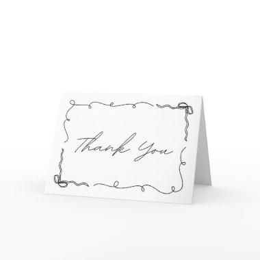 Elegant Hand Drawn Bow Doodle Chic  Thank You
