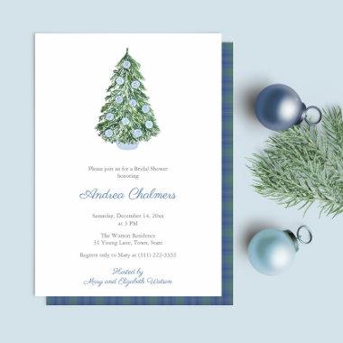 Elegant Hand Painted Holidays Tree Bridal Shower Invitations