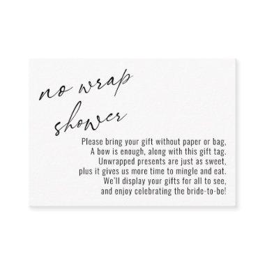 Elegant Handwriting No Wrap Shower, White Enclosure