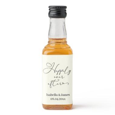 Elegant Happily Ever After Ivory Romantic Wedding Liquor Bottle Label