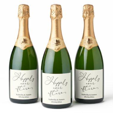 Elegant Happily Ever After Ivory Romantic Wedding Sparkling Wine Label