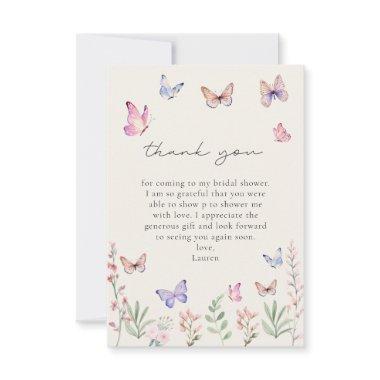 Elegant He Gives Me Butterflies Bridal Shower Thank You Invitations