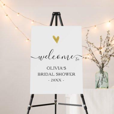 Elegant Heart Bridal Shower Welcome Foam Board