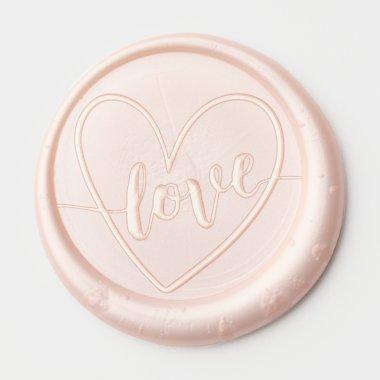 Elegant Heart Love Stylish Chic Script Calligraphy Wax Seal Sticker