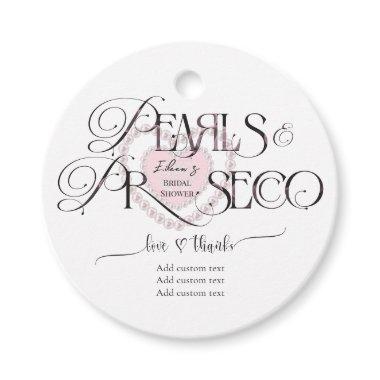Elegant Heart Pearls Prosecco Bubbly  Favor Tags