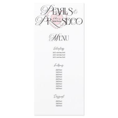 Elegant Heart Pearls Prosecco Bubbly  Menu