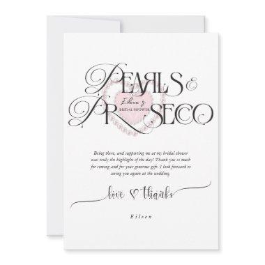 Elegant Heart Pearls Prosecco Bubbly  Thank You