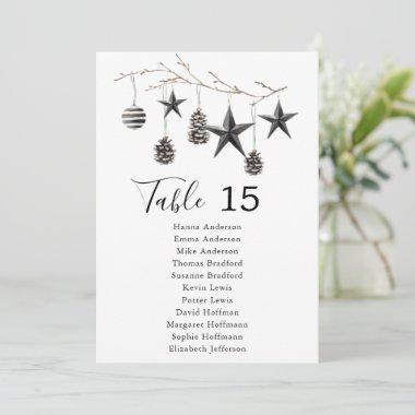 Elegant Holiday Table Card Numbers Seating Chart