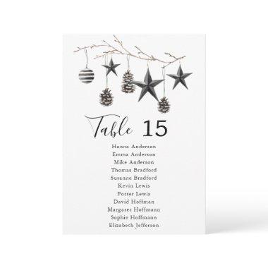 Elegant Holiday Table Card Numbers Seating Chart