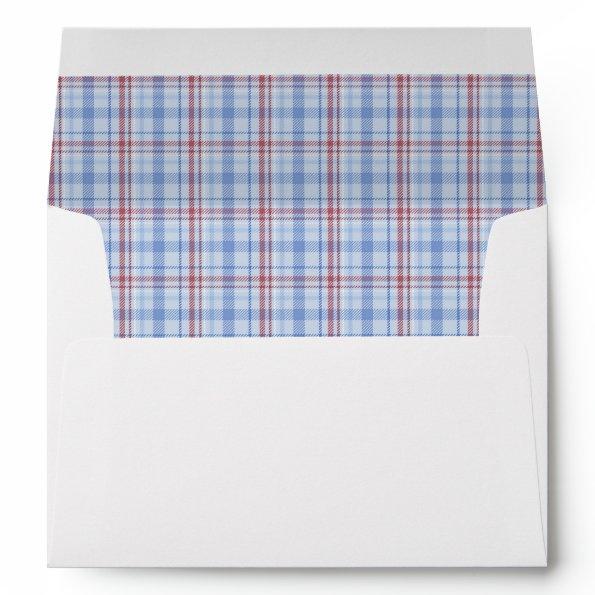 Elegant Holidays Chinoiserie Tartan Return Address Envelope
