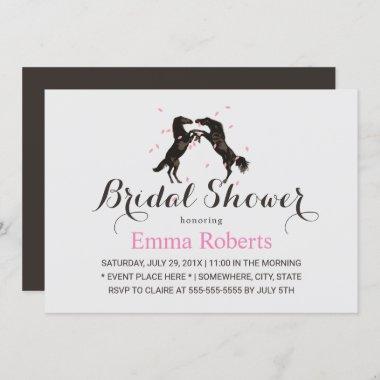 Elegant Horse Wedding Bridal Shower Invitations