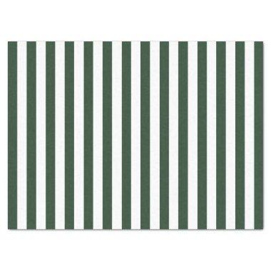 Elegant Hunter Green and White Striped Pattern Tissue Paper