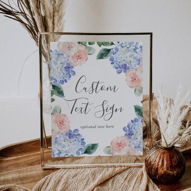 Elegant Hydrangea  & Gifts Custom Text Sign