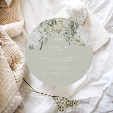 Elegant Hydrangea Light Sage Round