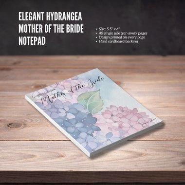 Elegant Hydrangea Mother Of The Bride Notepad