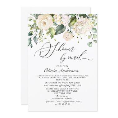 Elegant Hydrangea Roses Bridal Shower By Mail Invitations