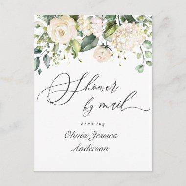 Elegant Hydrangea Roses Bridal Shower By Mail PostInvitations