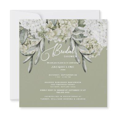 Elegant Hydrangea Sage Square