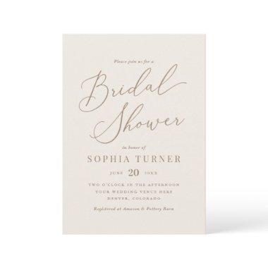 Elegant Ivory and Gold Calligraphy