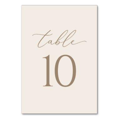 Elegant Ivory and Gold Calligraphy Wedding Table Number