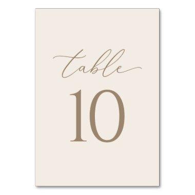 Elegant Ivory and Gold Calligraphy Wedding Table Number