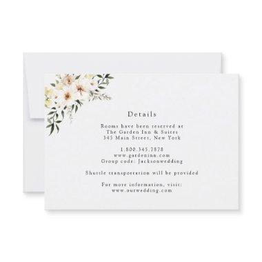 Elegant Ivory Florals and Greenery Details Invitations