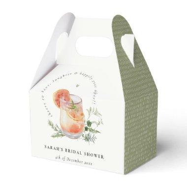 Elegant Ivory Orange Green Cocktail Bridal Shower Favor Boxes