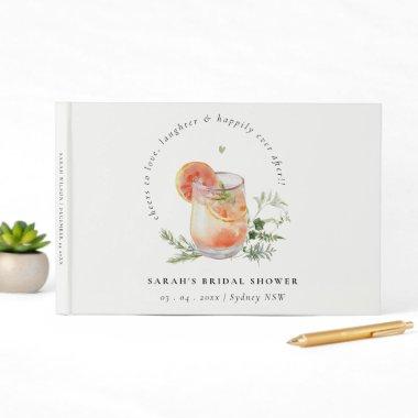 Elegant Ivory Orange Green Cocktail Bridal Shower Guest Book