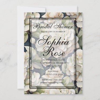 Elegant ivory pink green navy watercolor floral Invitations
