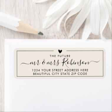 Elegant Ivory Script Wedding Return Address Label