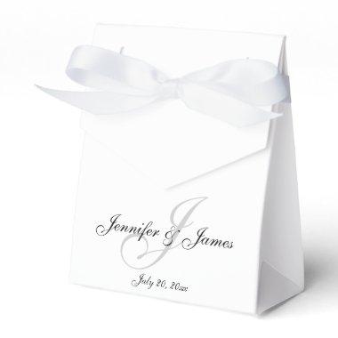 Elegant J Monogram | Wedding Favor Boxes