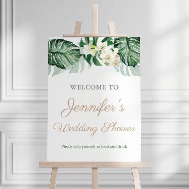 Elegant Jungle Foliage Wedding Shower Welcome Foam Board