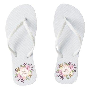 Elegant Just Married Floral Wedding | Flip Flops