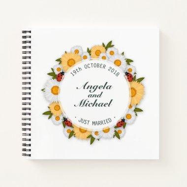 Elegant Just Married Floral Wedding | Guestbook Notebook