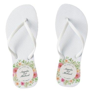 Elegant Just Married Wedding Flip Flops