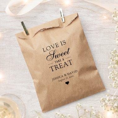 Elegant Kraft Paper Love is Sweet Wedding Favor Bag