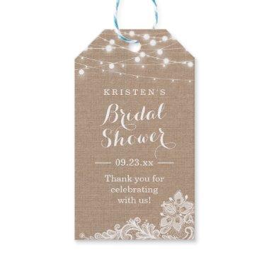 Elegant Lace String Lights  Thank You Gift Tags