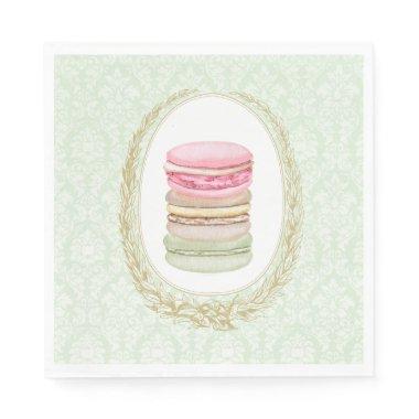 Elegant Laurel Wreath with Pastel Macarons Napkins