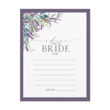 Elegant Lavender Floral Advice To The Bride PostInvitations